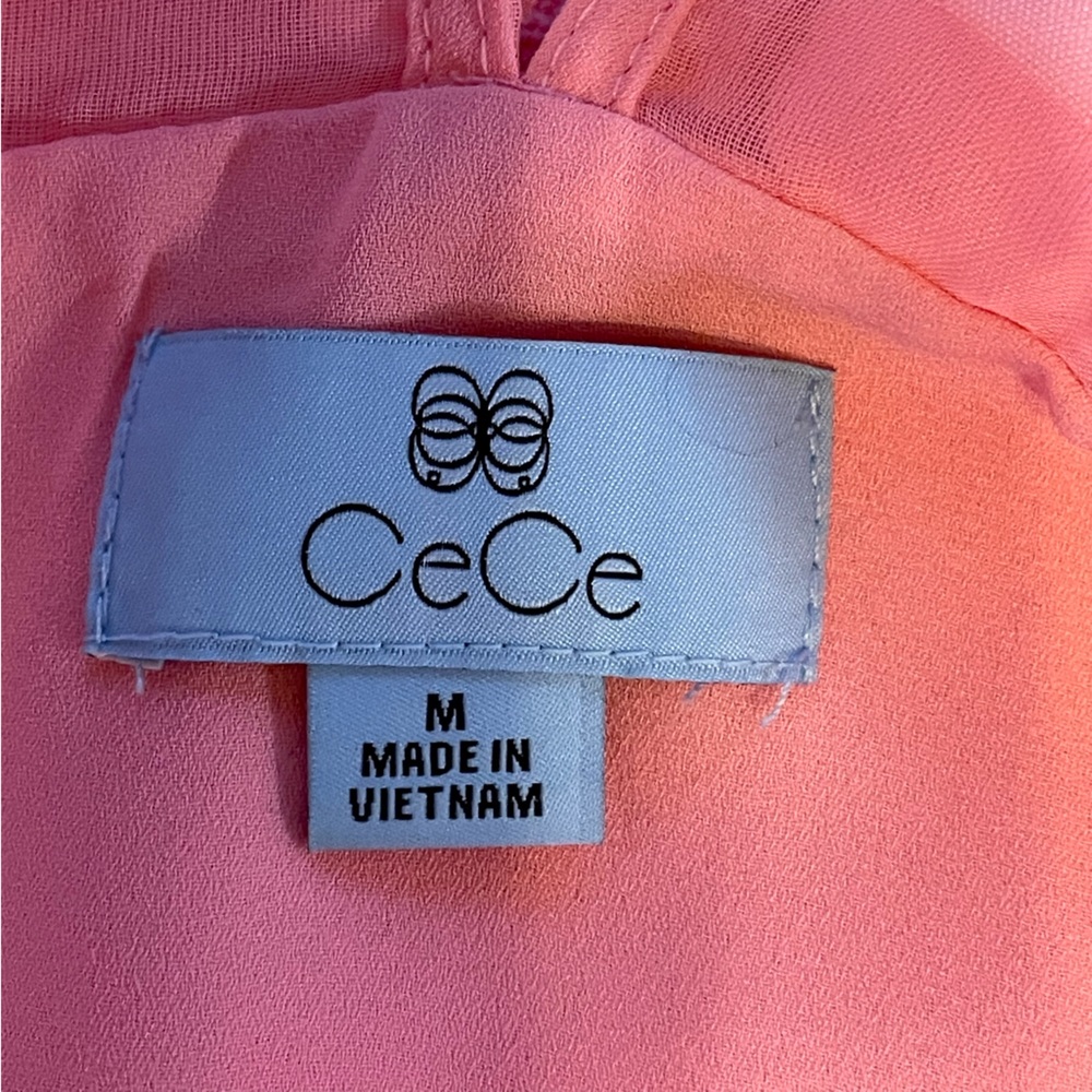 NWT CeCe Women’s Mixed Media Clover Clip Pink Dress Size Medium - Picture 6 of 6
